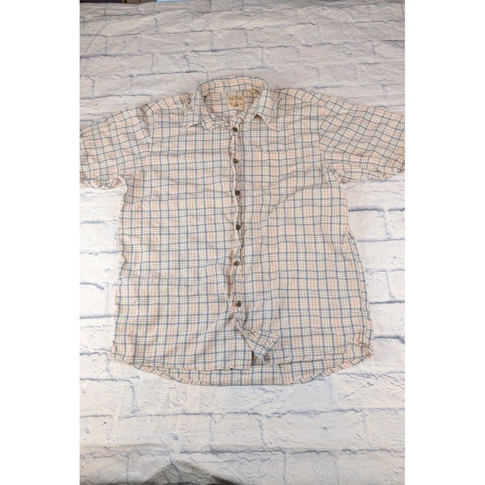 Red Head Brand Co Button-up Shirt Men's Size Large White plaid  Short Sleeve